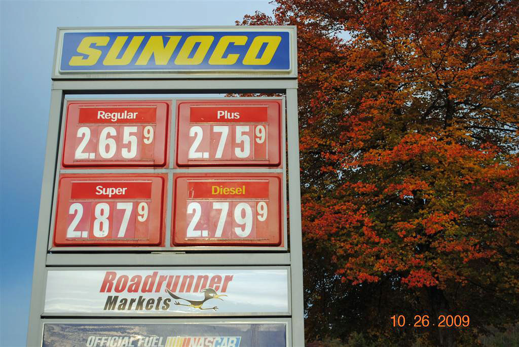 Sunoco 10-26-09 Gas Price as of 8:15am