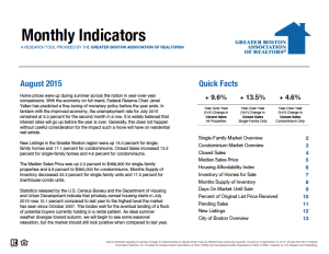 August 2015 Greater Boston Real Estate Market Trends Report