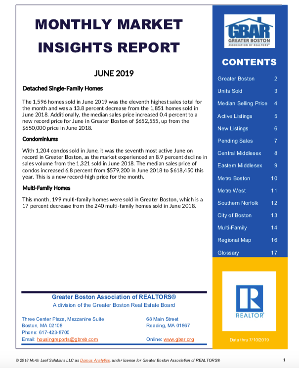 June 2019 Greater Boston Market Trends