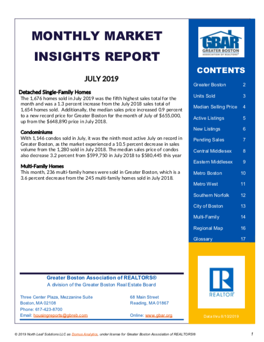 July 2019 Greater Boston Market Trends